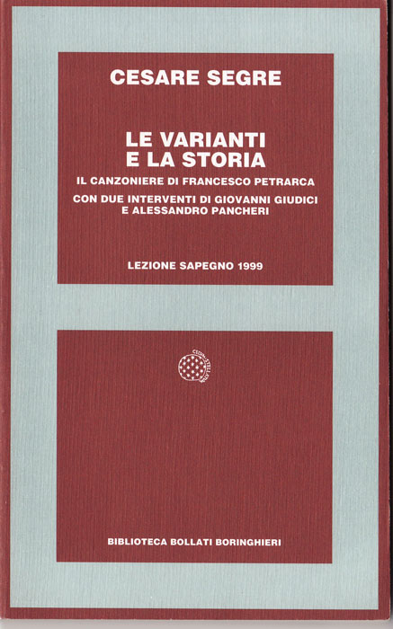 Giornata Sapegno 1999: Lezione magistrale di Cesare Segre